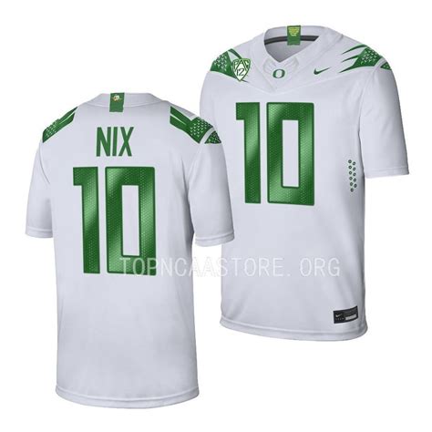 Oregon Ducks Bo Nix Jersey Game Football White #10 Men's Shirt - NCAA ...