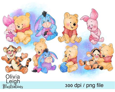 Conjunto De Beb Winnie The Pooh Piglet Eeyore Y Tigger Clipart Png