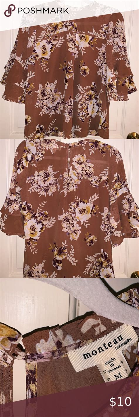 Floral Blouse Monteau La Brand Size M