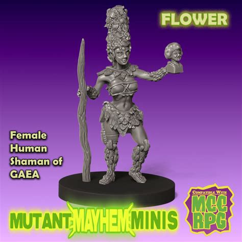 3D Printable Flower, Female Human Shaman by Dark-Platypus Studio