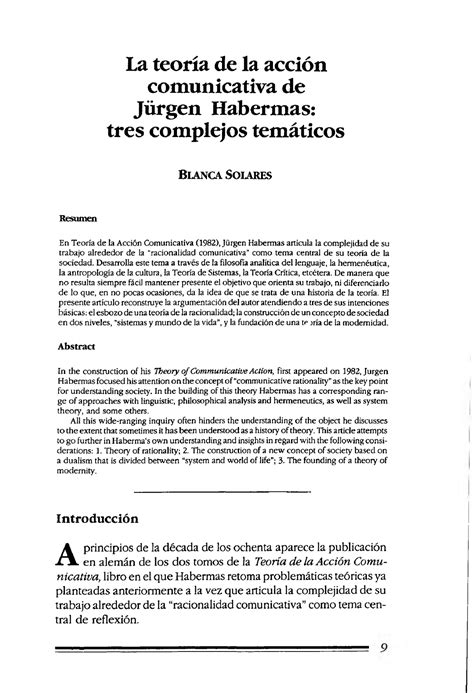 Dialnet La Teoria De La Accion Comunicativa De Jurgen Habermas 5073039