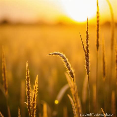 Golden Sunset Field Of Tall Grasses Stable Diffusion Online