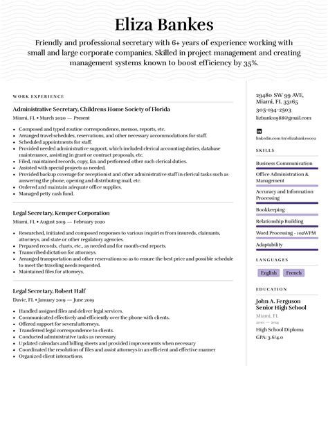 Secretary Resume Example Writing Tips For 2022