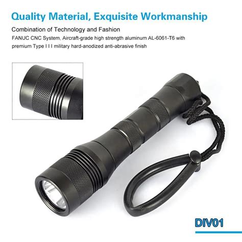 Asafee Div M Underwater Diving Flashlight L Led Lm Strings