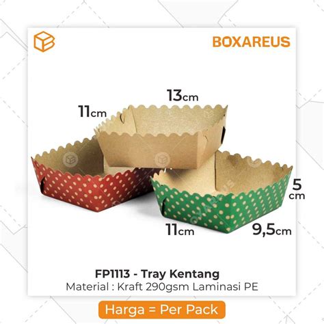 Jual Kotak Kentang Goreng French Fries Food Paper Tray Box Makanan Fp