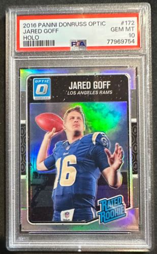 2016 Donruss Optic Rated Rookie Holo 172 Jared Goff Detroit Lions PSA