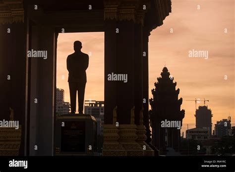 The Statue And Monument Of King Norodom Sihanouk At The Sihanouk
