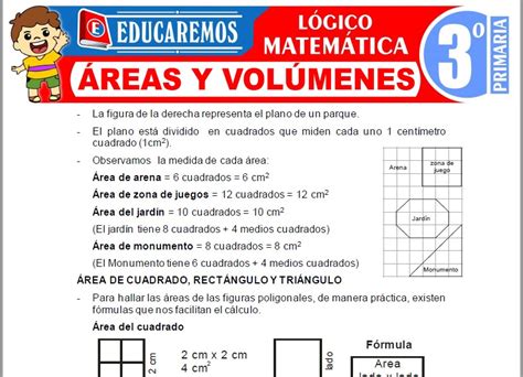 Áreas Y Volúmenes Para Tercero De Primaria Fichas Gratis 📚