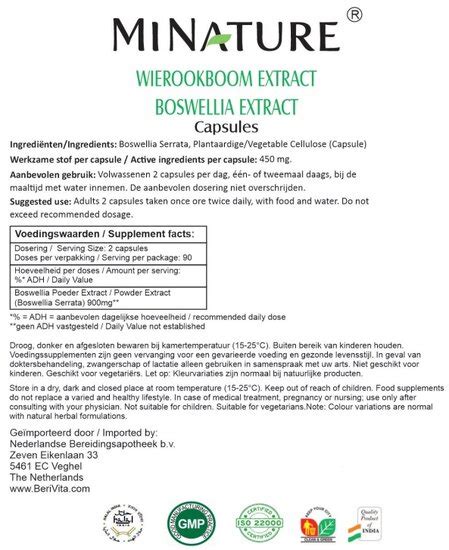 180x Boswellia Vega Capsules Krachtige Zuivere Aanvulling Op Uw