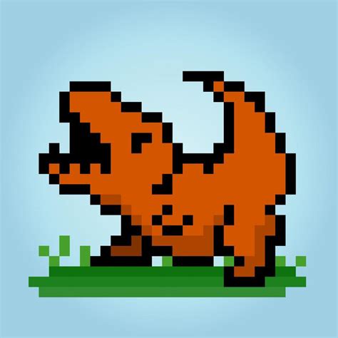 Dinosaurios t-rex de 8 bits de píxeles. animales en ilustraciones ...