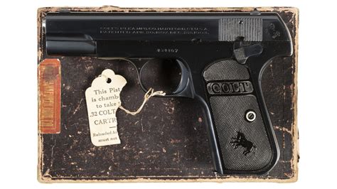 Colt Model 1903 Pocket Hammerless Semi Automatic Pistol With Box Rock Island Auction