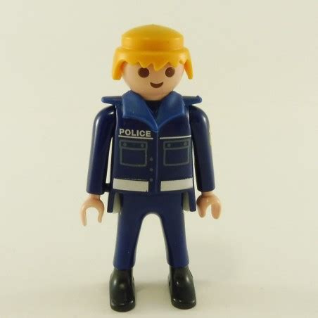 Playmobil Homme Bleu Policier Avec Col