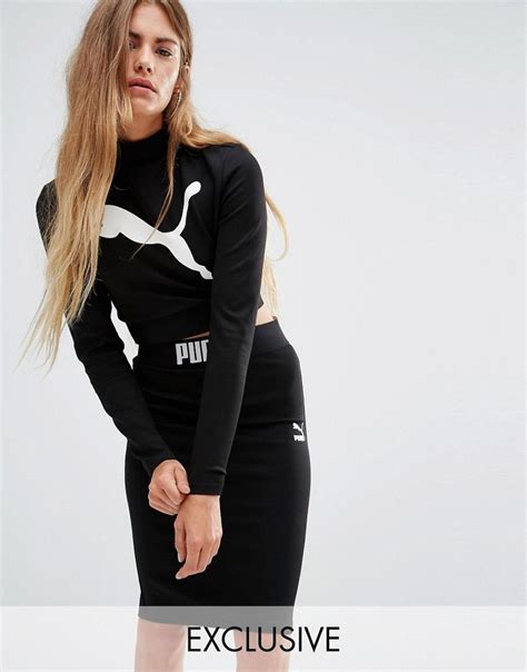 Image 1 Of Puma Exclusive To Asos Long Sleeve Crop Top Co Ord Long Sleeve Crop Top Crop Tops