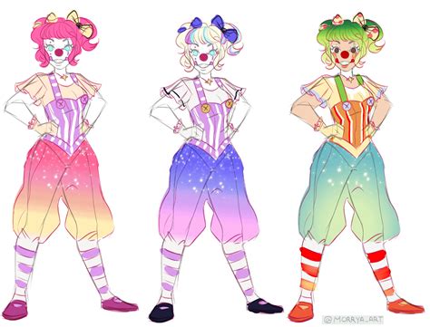 Oc Magical Clown Girl Concepts For A Client On Twitter Characterdrawing