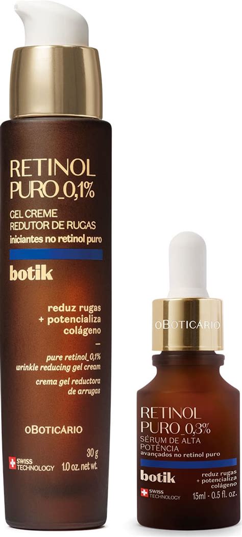 Combo Presente Dia das Mães Botik Retinol Puro Gel Creme Redutor de