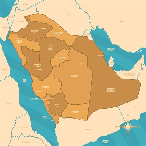 Saudi Arabia Country Map 20838933 Vector Art At Vecteezy