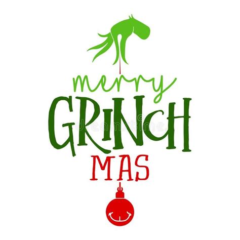 Merry Christmas With Grinch Calligraphy Phrase For Christmas Hand