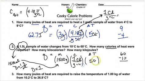 Heat And Calorimetry Worksheets