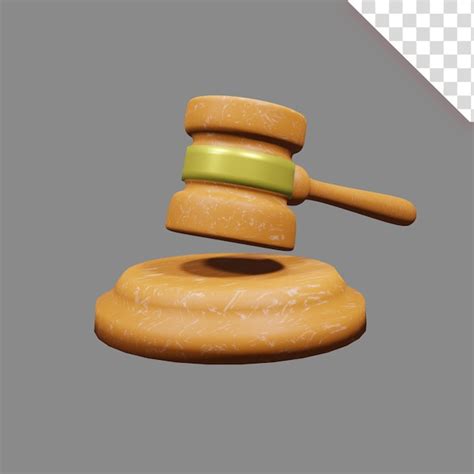 Premium Psd 3d Illustration Of Hammer Of Court And Law