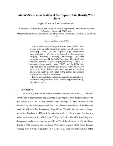 Pdf Atomic Scale Visualization Of The Cuprate Pair Density Wave State