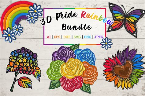 D Pride Rainbow Bundle Graphic By Chorry Studio Creative Fabrica