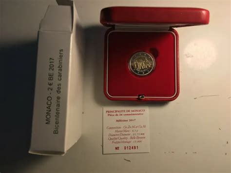 2 EURO MONACO 2017 Be 200 Ans Carabiniers Commemorative Proof EUR 790