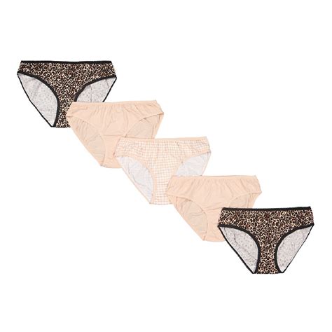 H H Women S Cotton Bikini Briefs Pack Brown Mid The Warehouse