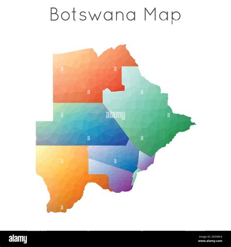 Low Poly Map Of Botswana Botswana Geometric Polygonal Mosaic Style