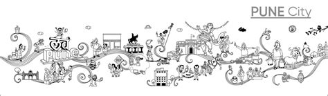 Premium Vector Pune City Skyline Line Art Vector Pune City Vector