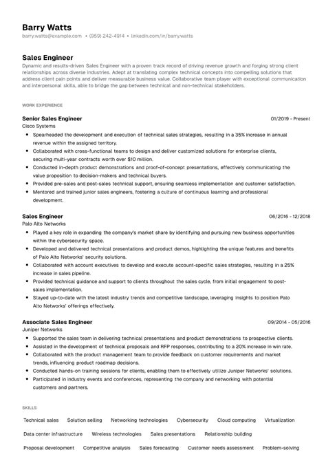 Sales Engineer Resume Examples Writing Guide