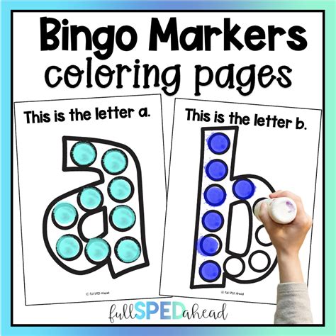 Fine Motor Activities Bingo Marker Dauber Printable Coloring Pages