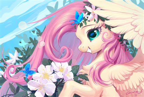 2886426 Safe Artist Paipaishuaige Fluttershy Butterfly Pegasus