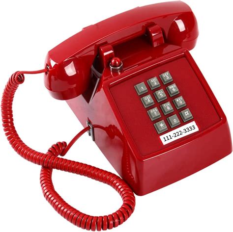 Traditional Red Landline Phone Retro Corded Telephone