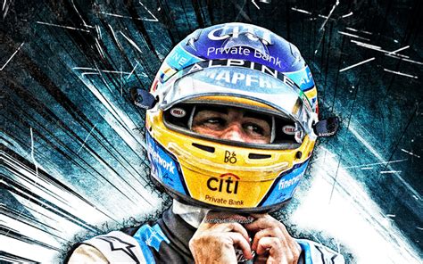 Descargar Fondos De Pantalla 4k Fernando Alonso Grunge Arte Alpine