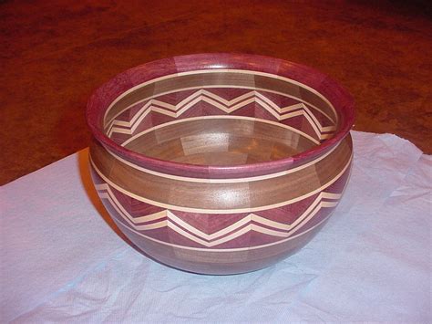 Segmented Wooden Bowls Turned Purple Heart Walnut Maple By Mls