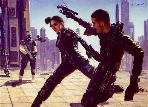 Maria Evades Pvt Griggs And Tavish Cyberpunk Hacker Stable Diffusion