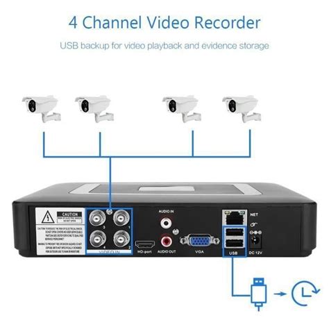 Brave CCTV de sécurité 4 canaux 4CH AHD CVI TVI DVR NVR Enregistreur