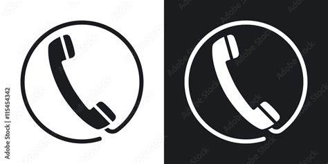 Vector Telephone Receiver Icon Two Tone Version On Black And White