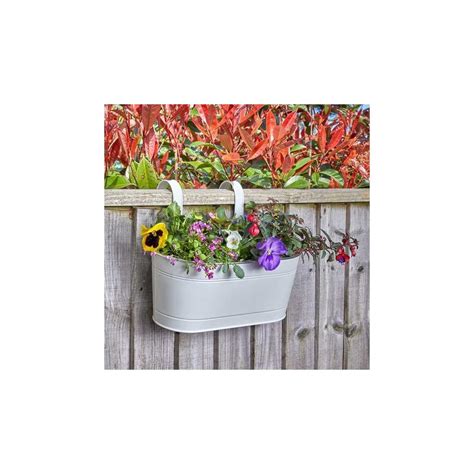 12in Fence Balcony Hanging Planter Ivory Pots From Leafy Tiger UK