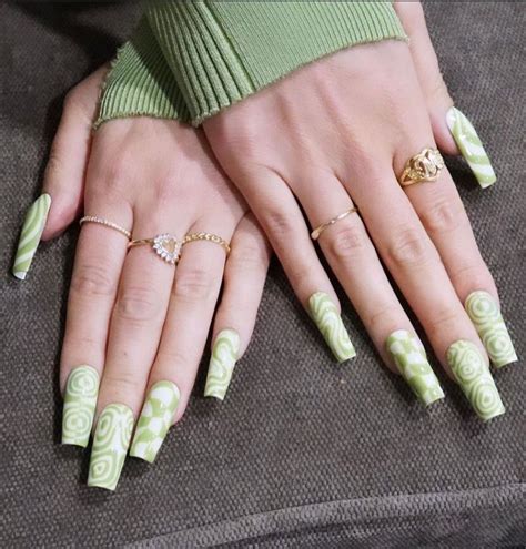 Nails Maddy Alexa Demie Euphoria Green Acrylic Nails Acrylic Nails