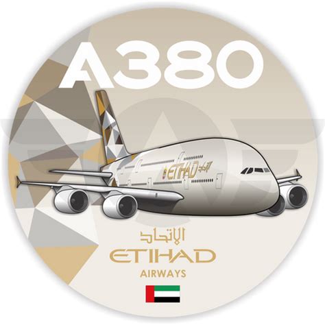 Adesivo Bolacha Airbus A380 Etihad Aeroarte