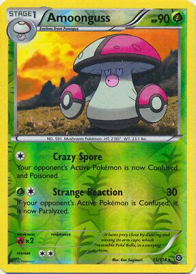 Pokemon Amoonguss 13 114 Rare Reverse Holo XY Steam Siege