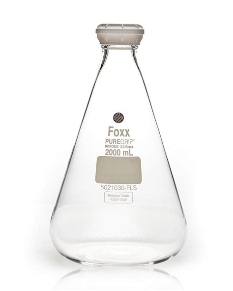 Puregrip Erlenmeyer Flasks With Gl Screw Cap Clear Graduated