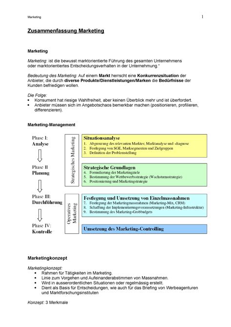 Zusammenfassung MKT Zusammenfassung Marketing Marketing Marketing