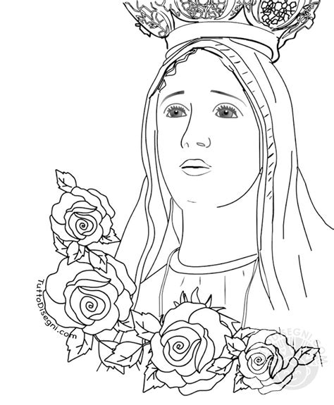 Madonna Di Fatima Con Rose Disegno Da Colorare Tuttodisegni The Best