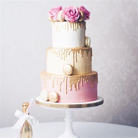 Gold Drip Wedding Cake This Was One Fun Cake To Make From Top To