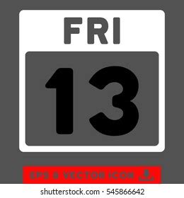 13 Friday Calendar Page Icon Vector Stock Vector Royalty Free