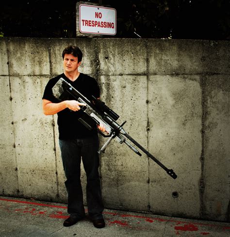 Nathan Fillion With Halo Sniper Rifle Myconfinedspace