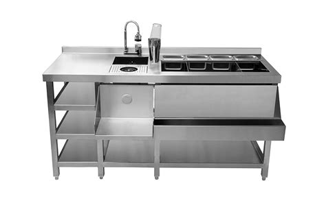 Deluxe Cocktail Bar Station Stainless Steel Insulated Ice Well Free