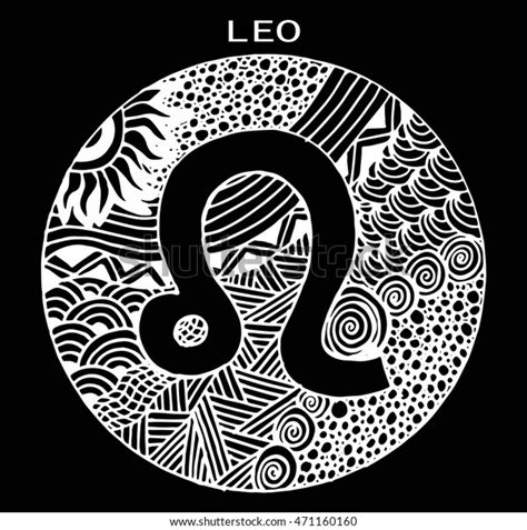 Hand Drawn Zodiac Sign Leo Vector Stock Vector Royalty Free 471160160